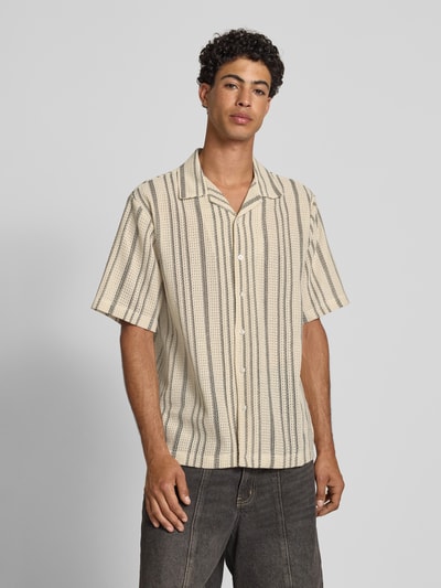 Redefined Rebel Boxy fit vrijetijdsoverhemd met ajourpatroon, model 'ZANDER' Offwhite - 4