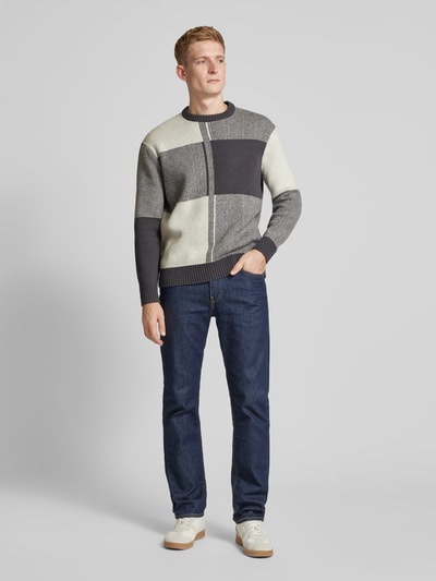 SELECTED HOMME Gebreide pullover met ronde hals, model 'MEIO' Middengrijs - 1