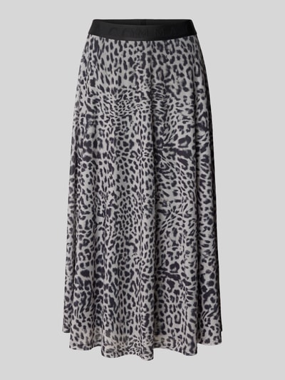 comma Midirock im Allover-Look mit elastischem Bund Black 2