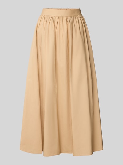Liu Jo White Faltenrock aus reiner Baumwolle mit breitem Bund Beige 2