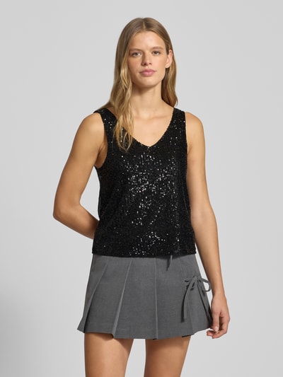 ONLY Top o kroju regular fit z cekinami model ‘ANA’ Czarny 4
