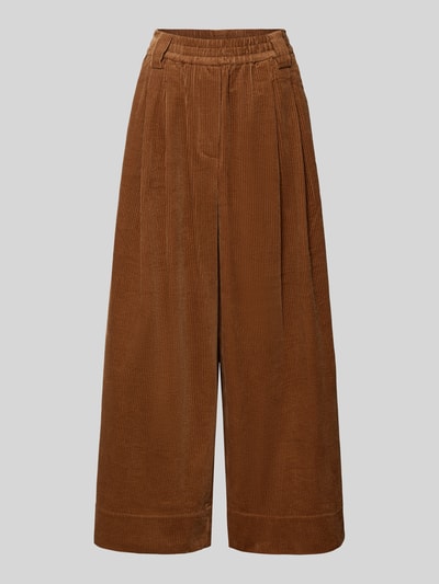 Essentiel Antwerp Culotte met bandplooien corduroy Middenbruin - 1