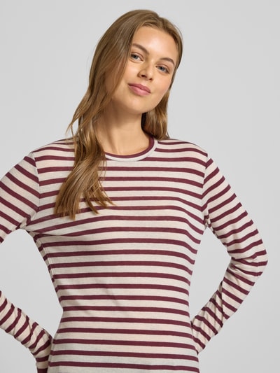 Windsor Longsleeve mit geripptem Rundhalsausschnitt Bordeaux 3