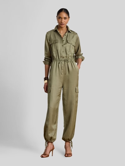 Lauren Ralph Lauren Kombinezon o kroju relaxed fit z mieszanki wiskozy i lnu Khaki 4