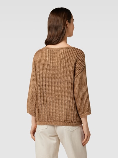 s.Oliver BLACK LABEL Sweter z dzianiny z fakturowanym wzorem Camel 5