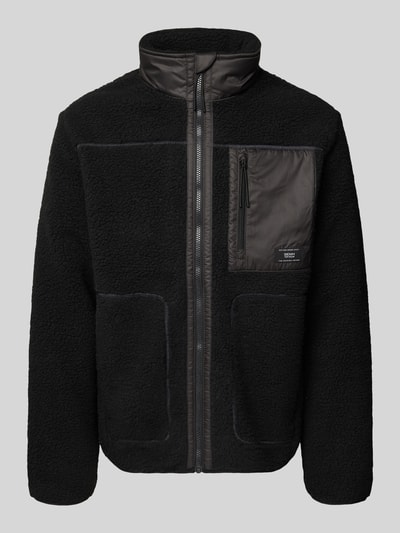 Tom Tailor Denim Regular Fit Teddyfell-Jacke mit Stehkragen BLACK 2