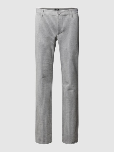 Only & Sons Stoffen broek met streepmotief, model 'MARK' Lichtgrijs - 2