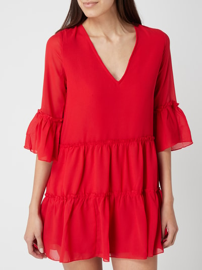 NA-KD Kleid aus Chiffon mit Rüschenbesatz Rot 4