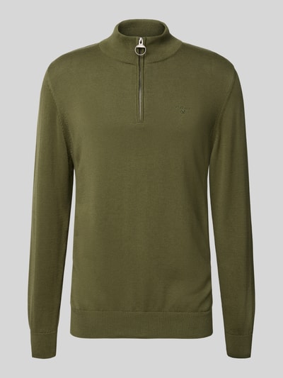 Barbour Regular Fit Troyer aus reiner Baumwolle Modell 'HALF ZIP' Oliv 2