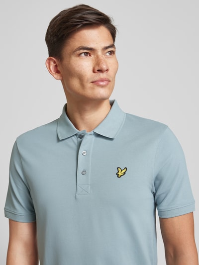 Lyle & Scott Koszulka polo o kroju slim fit z naszywką z logo Szaroniebieski 3