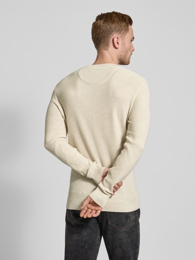 Tom Tailor Regular Fit Strickpullover aus reiner Baumwolle Beige 5