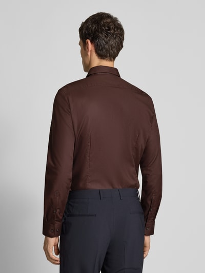 SEIDENSTICKER Slim fit zakelijk overhemd met knoopsluiting Donkerbruin - 5