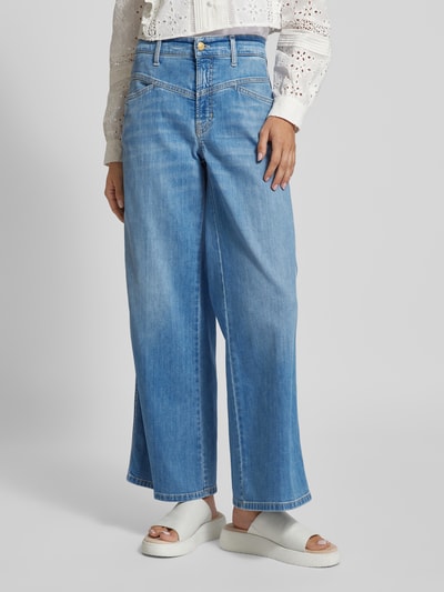 Cambio Wide leg jeans met verkort model, model 'AIMEE' Blauw - 4