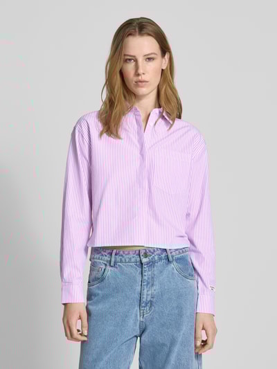 Colourful Rebel Boxy Fit Bluse mit Brusttasche Modell 'Aliya' Fuchsia 4