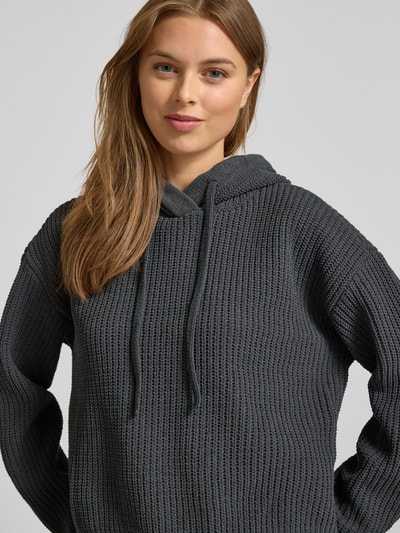 VERO MODA Regular fit gebreide pullover met capuchon, model 'NEAT' Antraciet - 3