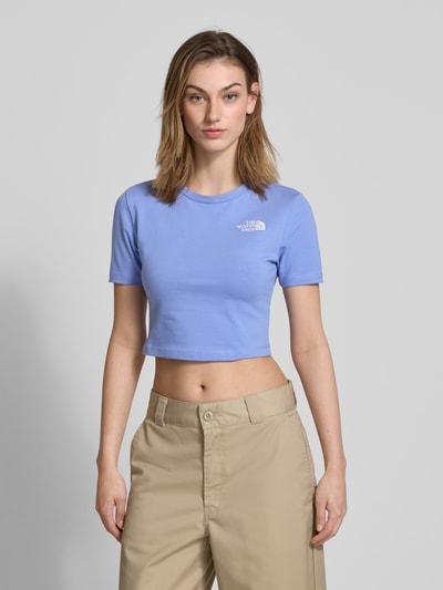 The North Face Cropped T-Shirt mit Label-Stitching Rauchblau 4