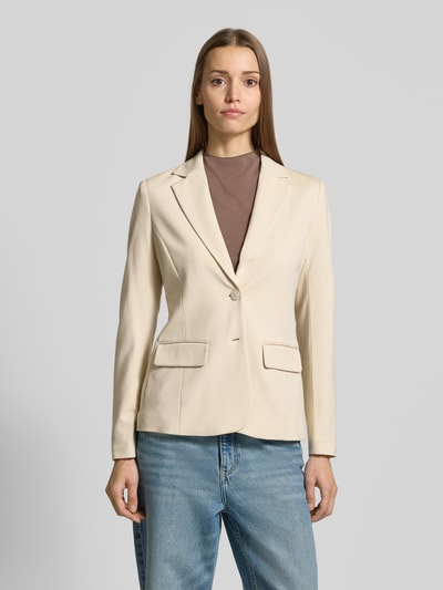 Tom Tailor Shaped Fit Blazer aus Jersey-Viskose-Mix mit angedeuteten Pattentaschen Beige 4