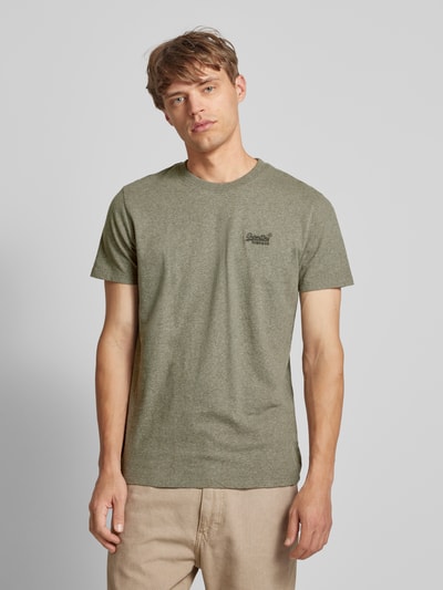 Superdry T-shirt met labelstitching Lichtgroen - 4