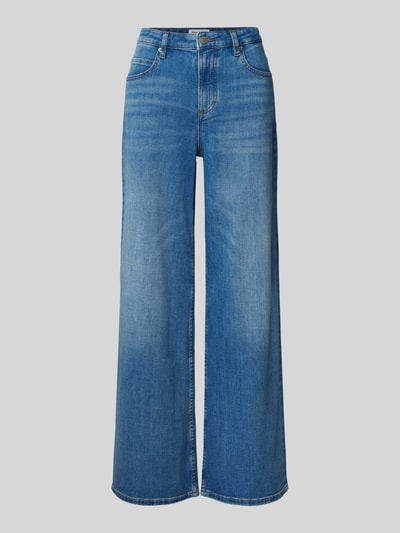 Marc O'Polo Wide Leg Jeans aus Baumwoll-Mix mit Kontrastnähten Modell 'LANIA' Hellblau Melange 2