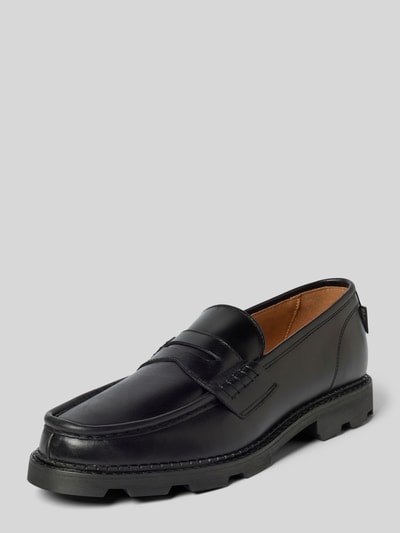 POMPEII BRAND Loafers aus echtem Leder Modell 'Modena' Black 1
