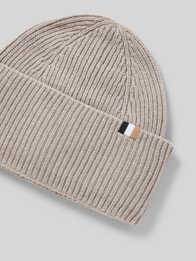 BOSS Czapka beanie z detalem z logo model ‘Laura’ Szarobrązowy 2