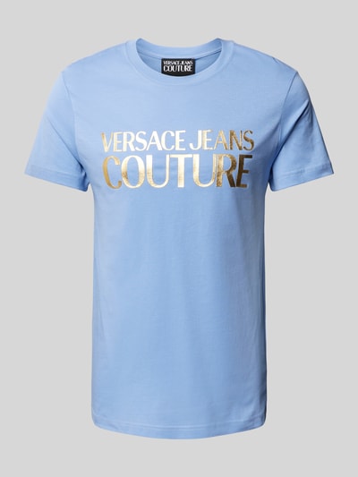 Versace Jeans Couture T-shirt met labelprint Lichtblauw - 2