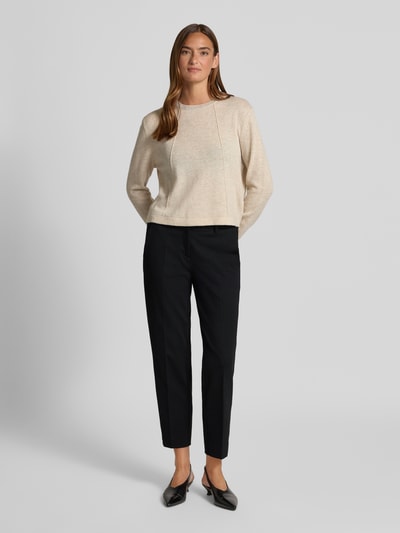CAMBIO Broek van viscosemix met persplooien, model 'KRYSTAL' Zwart - 1
