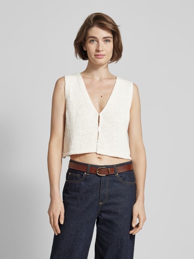 MSCH Copenhagen Mouwloos vest met knoopsluiting, model 'Hannalie' Offwhite - 4