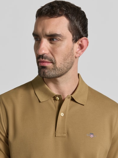 GANT regular fit poloshirt van puur katoen Hazelnoot - 3