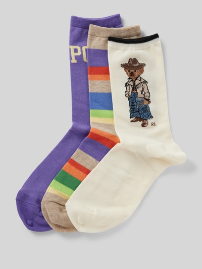 Polo Ralph Lauren Socken mit Label-Detail im 3er-Pack Lila 1