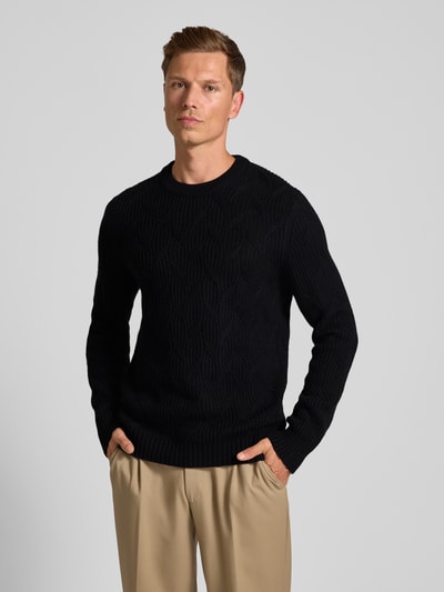 Christian Berg Men Strickpullover mit Kaschmir-Anteil Black 4