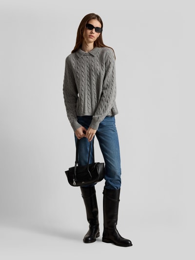 Polo Ralph Lauren Sweter o kroju loose fit z mieszanki wełny i kaszmiru Średnioszary melanż 1