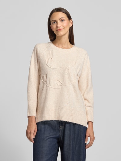 FREE/QUENT Strickpullover mit Rundhalsausschnitt Modell 'Grsevalin' Beige 4