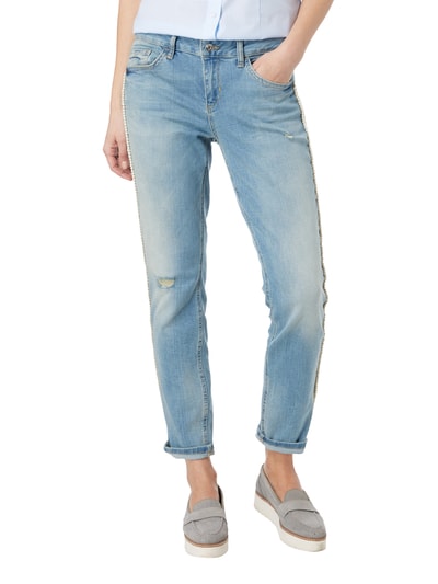 Liu Jo White Regular Fit 5-Pocket-Jeans mit Zierperlen Jeansblau 3