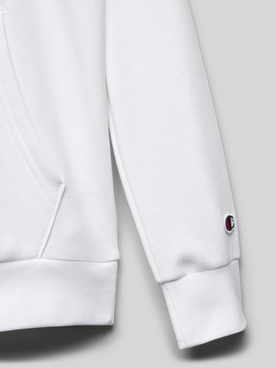 CHAMPION Hoodie mit Label-Stitching Weiss 2