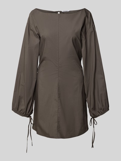 WEEKDAY Minikleid mit U-Boot-Ausschnitt Modell 'Nile' Mittelbraun 2