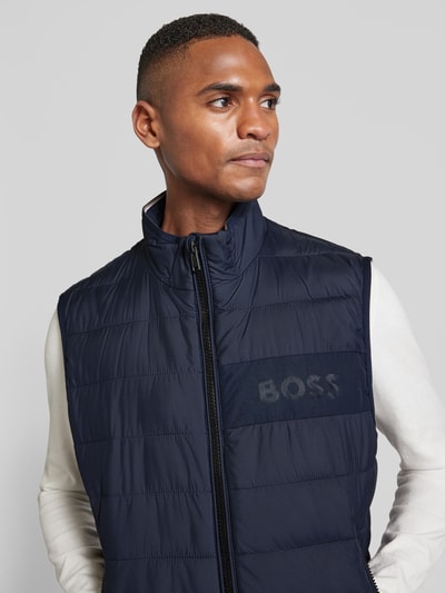 BOSS Bodywarmer met labelprint, model 'Cenito' Marineblauw - 3