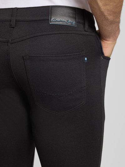 Christian Berg Men Stoffen broek met Franse steekzakken Zwart - 3