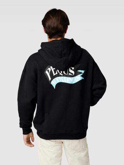 PEQUS Sweatjacke aus Baumwolle mit Statement-Print Modell 'Mykonos' Black 5