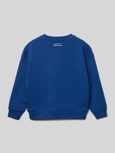 Mango Sweatshirt mit geripptem Rundhalsausschnitt Royal 3