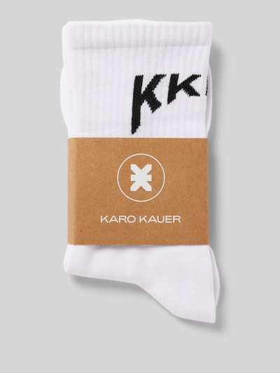 Karo Kauer Skarpety z detalem z logo Biały 3