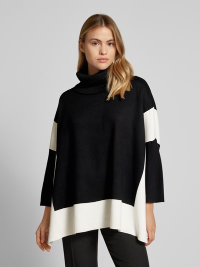 s.Oliver BLACK LABEL Oversized Pullover-Poncho aus Viskose-Mix mit Color-Blocking Black 4