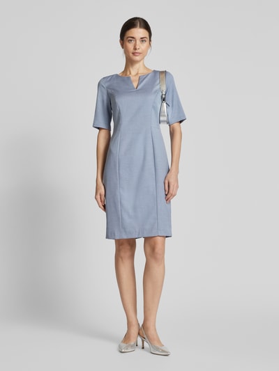 Christian Berg Woman Selection Knielanges Kleid mit Strukturmuster Hellblau 1