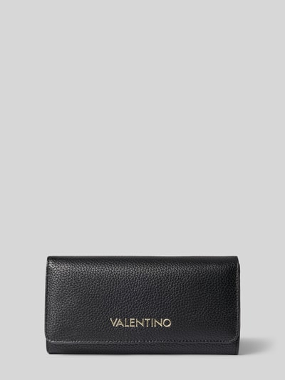 Produktfoto, Portemonnaie mit Label-Schriftzug Modell 'ALEXIA' von Valentino Bags im schwarzen Leder-Look mit feiner Narbung, Damen Portemonnaie