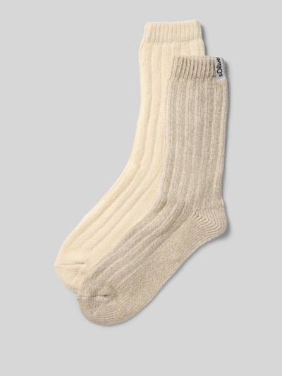 s.Oliver RED LABEL Strick-Socken mit Rippenbündchen im 2er-Pack Offwhite 1
