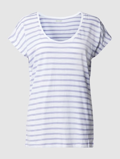 Montego T-shirt met streepmotief Lavendel - 2