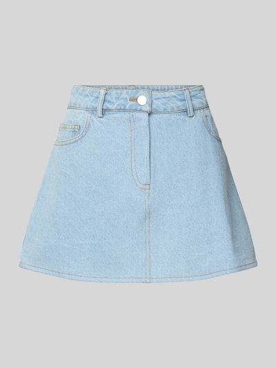 Neo Noir Jeansrok met steekzakken, model 'Coddie' Lichtblauw - 2