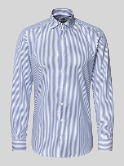 Produktfoto, Slim Fit Business Hemd mit Kentkragen von OLYMP Level Five w paski, bawełna, krój slim fit, Kent, pełna lista guzików, długi rękaw, długość tyłu w rozmiarze 40: 79 cm, szerokość ramion w rozmiarze 40: 40 cm, długość rękawa w rozmiarze 40: 87 cm