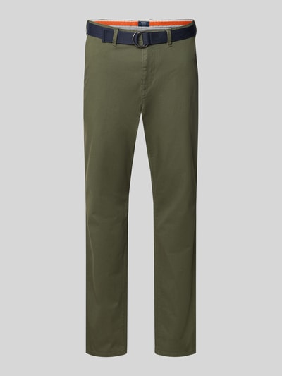 MCNEAL Slim Fit Chino mit Gürtel Oliv 2