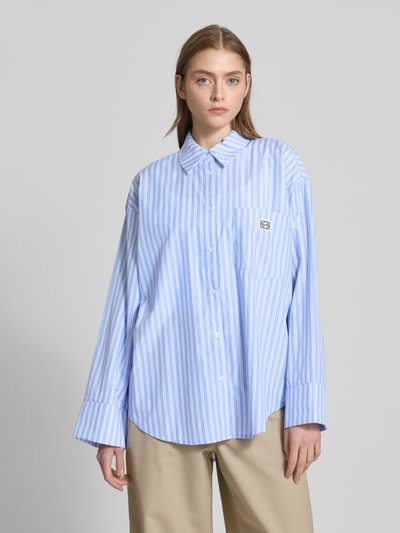 NOISY MAY® Bluzka koszulowa o kroju relaxed fit z kieszenią na piersi model ‘FRIDA’ Jasnoniebieski 4